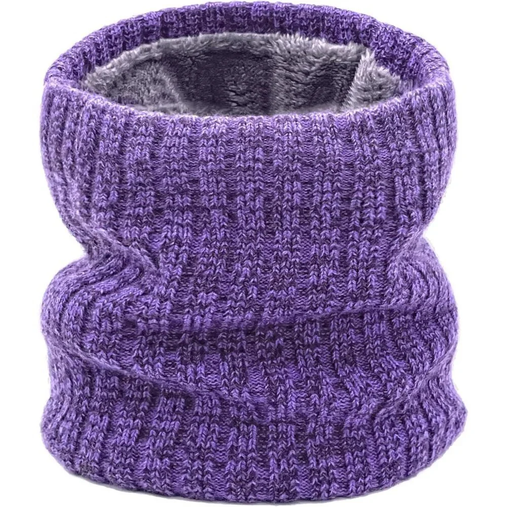 Men's Purple Winter Thermal Fleece Neck Warmer Windproof Face Cover Ski Mask